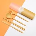 thumbnail image 1 of New Portable Tableware Cutlery Chopsticks Set Storage Box Five Piece Student Gift, 1 of 2