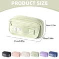 thumbnail image 3 of School Supplies!Large Capacity Study Pouch Holder Bag With 3 Compartments Portable Color Mix Canvas Inside Double Side Mesh Storage Box Desk Organizer Accessories A, 3 of 9
