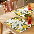 thumbnail image 4 of Retro Yellow Placemats Set of 2, White Floral Green Leaves Farmhouse Non-Slip Place Mats Washable Table Mats for Kitchen Dining Table Decorations Indoor/Outdoor, 4 of 9