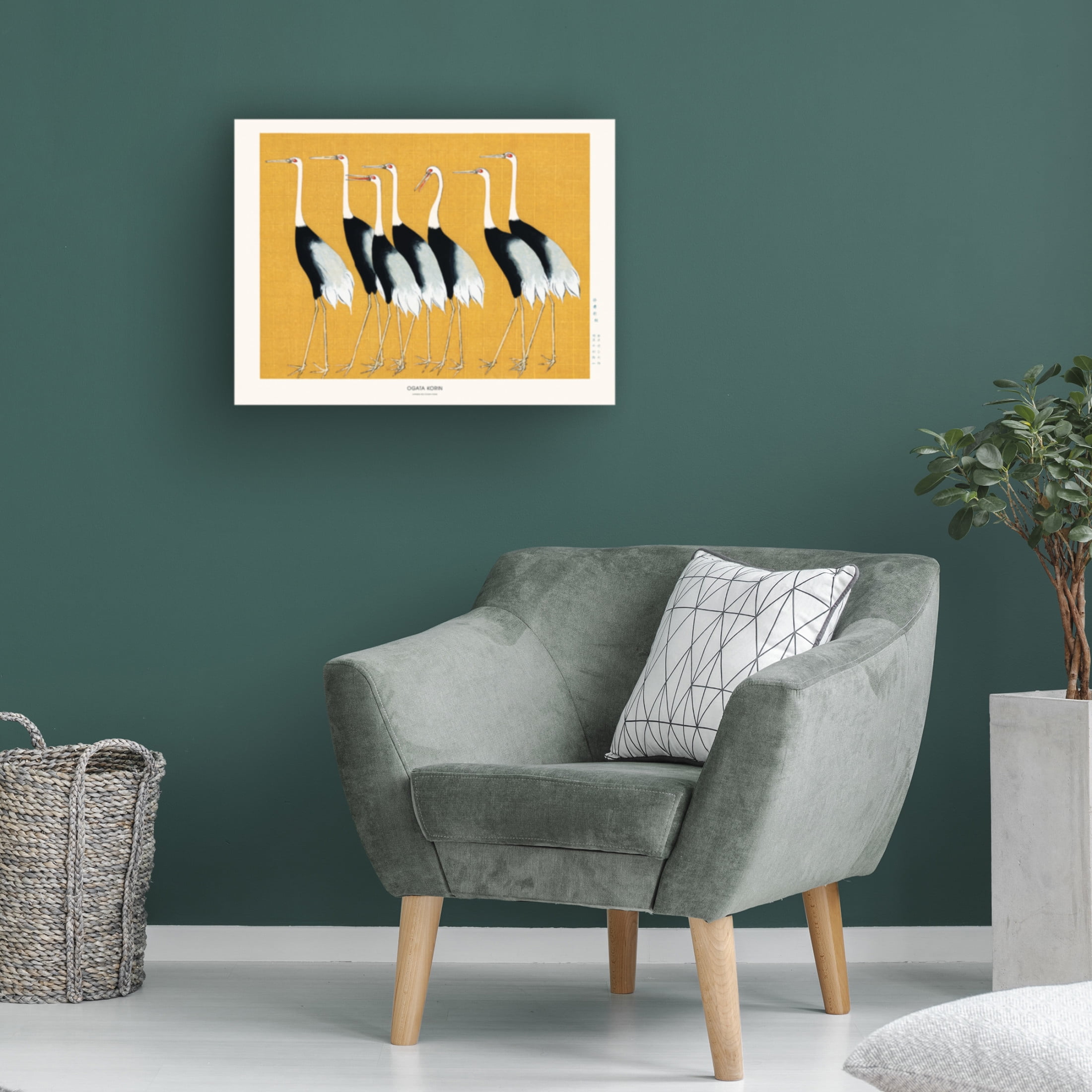 Trademark Fine Art Pictufy Japanese Red Crown Crane Canvas Wall Art