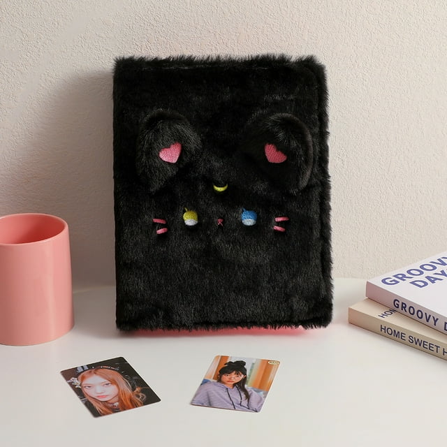 Libro de tarjetas de peluche de hojas sueltas A5 con forma de cachorro, Hand Book 4 Gong Ge aidou, pequeño libro de almacenamiento de tarjetas, álbum de lindas chicas persiguiendo estrellas
