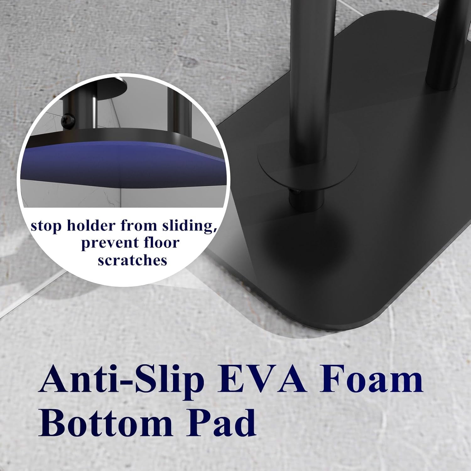 Toilet Paper Holder Free Standing – Rustproof Metal Toilet Paper Stand for 4 Rolls with Anti-Slip Base and Shelf for Phone & Small Items, Bathroom Organizers and Storage, Medium, Chrome Silver