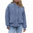 thumbnail image 5 of cocolona Quilted Jackets for Women Long Sleeve Zip Up Stand-up Collar Jacket Fall Winter Warm Casual Coats with Pocket, 5 of 7