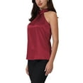 thumbnail image 4 of INSPIRE CHIC Women's Sleeveless Top Halter Neck Tie Back Satin Work Blouse, 4 of 6