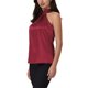 thumbnail image 4 of INSPIRAR CHIC Blusa sin mangas para mujer con cuello halter y lazo en la espalda de satén color burdeos, 4 of 6