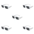 thumbnail image 3 of kurtrusly Rectangular Lightweight Frame Protection For Fashionable Look PC Materials Eyeglasses Solid white frame 5Set, 3 of 6