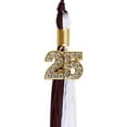 thumbnail image 3 of Endea Graduation Maroon/White Graduation Tassel with Gold Date Drop, 3 of 9