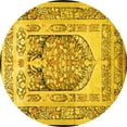 thumbnail image 1 of Ahgly Company Machine Washable Indoor Round Persian Yellow Traditional Area Rugs, 6' Round, 1 of 4