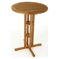 Maykoosh Bar Height Bistro Table - Acacia Wood with Oil Stain Finish for Classic Look, Perfect for Indoor/Outdoor Use, Add Bar Stools for Relaxation