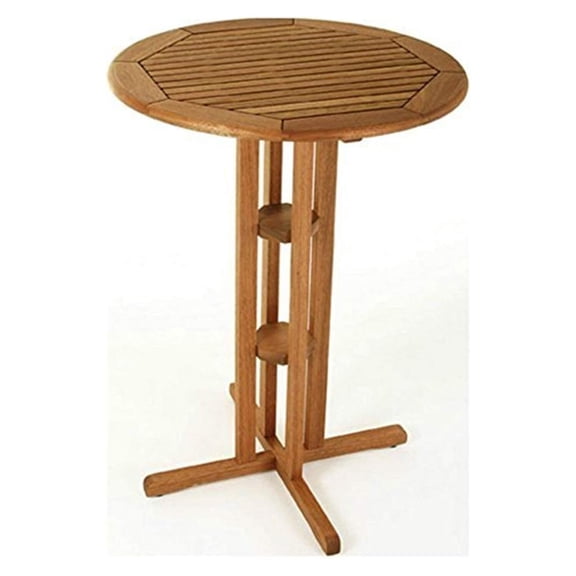 Maykoosh Bar Height Bistro Table - Acacia Wood with Oil Stain Finish for Classic Look, Perfect for Indoor/Outdoor Use, Add Bar Stools for Relaxation
