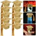 thumbnail image 6 of OFFIGAM 10Pcs Golden Graduation Hat Goblet Covers Reusable Wine Decor, 6 of 10