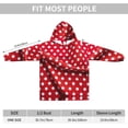 thumbnail image 4 of Couverture à Capuche Surdimensionnée à Pois Rouges et Blancs, Confortable, Cadeau de Noël pour Adultes, Chaude pour l'Hiver, avec Poche, 4 of 6
