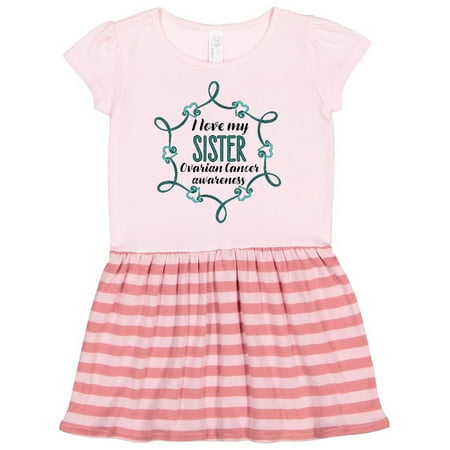 

Inktastic I Love My Sister Ovarian Cancer Awareness Gift Toddler Girl Dress