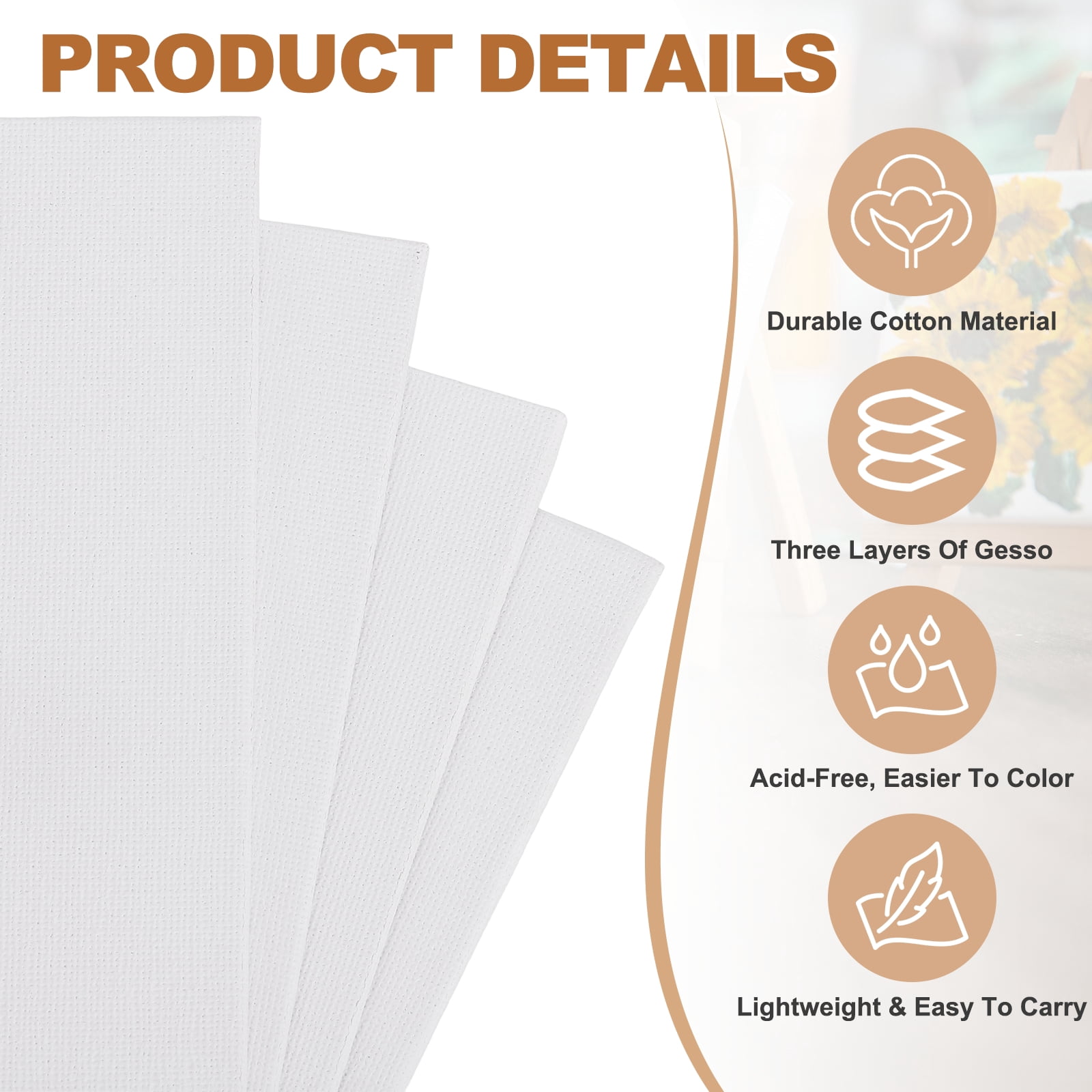 Uxcell Canvas Boards for Painting, 8x16" Cotton Blank Primed Art Canvas Panels Acid-Free for Painting Supplies Oil Acrylic Tempera Pouring Paint Artists(White, Pack of 5)