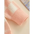 thumbnail image 6 of Sedceaty Newborn Baby Knitted Romper, Warm Long Sleeve Round Neck Checkerboard Print Bodysuit, 6 of 8