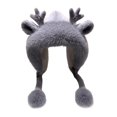 thumbnail image 6 of fenteer Women Antler Ears Hat Durable Plush Hat for Camping Shopping Outdoor Gray, 6 of 8