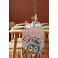 thumbnail image 4 of Table Runner Dresser Scarves Christmas Cute Cartoon Penguin Cotton Linen Burlap Table Cover Gold Winter Snowflake on Pink Table Runners for Family Kitchen Dining Holiday Party Banquet Decor, 4 of 5