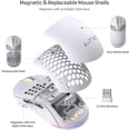 thumbnail image 5 of LTC Mosh Pit 16,000 DPI RGB Wireless Ambidextrous Gaming Mouse with Lightweight Honeycomb Shell, Ergonomic Shape for Right or Left Hand Use, Comfortable 2.4G Mice for PC/Mac/Laptop, White, 5 of 9