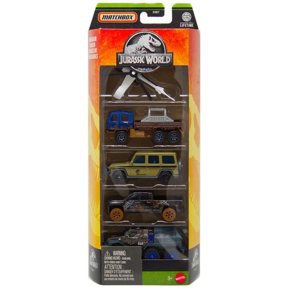 Jurassic World Matchbox Dinosaur Danger Die Cast Car 5-Pack