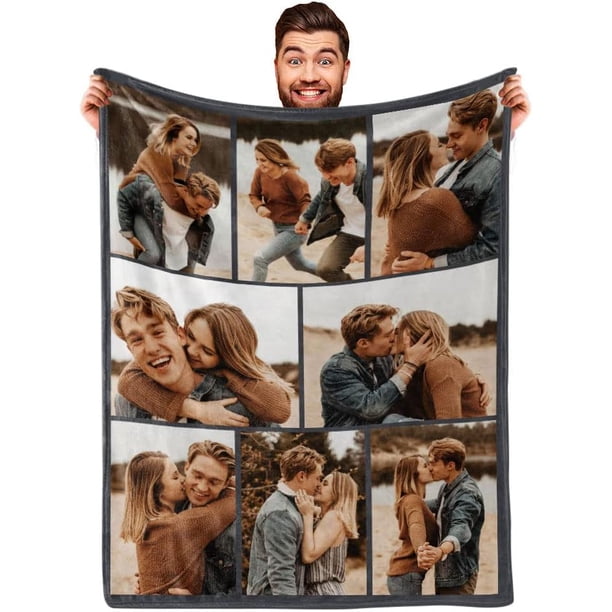 DayOfShe I Love You Parejas Regalos Manta de fotos personalizada para regalos de novia novio, mantas de fotos personalizadas para regalos de parejas de Navidad