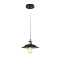 60 Watt Industrial Style Pendant Light with Metal Body, Black
