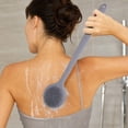 thumbnail image 4 of Long Handle Shower Scrub Brush, Silicone Bristle Bath Scrubber for Back Exfoliation, Gray for Home Bathroom Self Care Use, 4 of 4