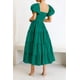 thumbnail image 4 of Vestido PRETTYGARDEN Verde Oscuro Midi con Mangas Abullonadas Talla S, 4 of 8