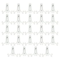 24 Pack Small Clear Easel Table Top Easels for Display, 5.3 in
