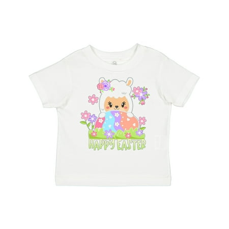 

Inktastic Happy Easter Llama with Spring Flowers and Egg Gift Toddler Boy or Toddler Girl T-Shirt