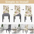 thumbnail image 4 of Dining Room Chair Covers Slipcovers Set of 8, Spandex Super Fit Stretch Removable Washable Kitchen Parsons Chair Covers Protector for Dining Room,Hotel,Ceremony(Beige+Flowers), 4 of 6