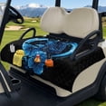 thumbnail image 3 of Pzuqiu Blue Sea Turtle Floral Quilted Golf Cart Seat Cover | 2-Person Universal Fit with 4 Pockets | Non-Slip Protective Golf Accessory, 3 of 9