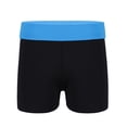 thumbnail image 3 of MSemis Girls Kids Gymnastics Dance Sports Booty Shorts Running Yoga Workout Stretchy Bottoms Sky Blue&Black 6, 3 of 7