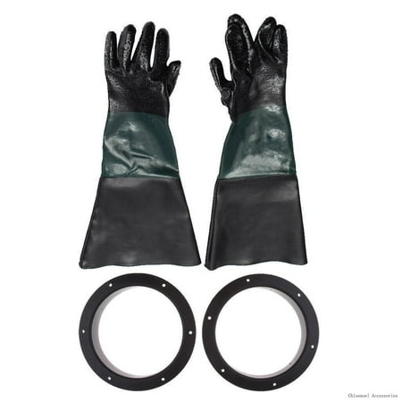 

60Cm Heavy Du Sand Blasting Gloves W/Holder&Clamp For Sandblasting Cabinet