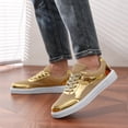 thumbnail image 4 of Golden & White Casual Sneakers - Stylish Low Top Sneakers |Golden White Sneakers|Laceup Closure with Lace-Up Closure, Mesh & Microfiber Upper, EVA Sole, All-Season Comfort, Casual Wear Sneakers, 4 of 9