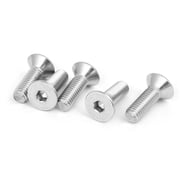 M8x25mm 316 Stainless Steel Fully Thread Flat Head Hex Socket Cap Screw 5pcs