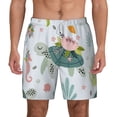 thumbnail image 2 of Goofa Turtle and Sea Life Printed Men's Swim Trunks Board Shorts Quick Dry Mens Swimming Trunks with Compression Liner,Breathable Fit Hawaii Beach Shorts-Small, 2 of 9