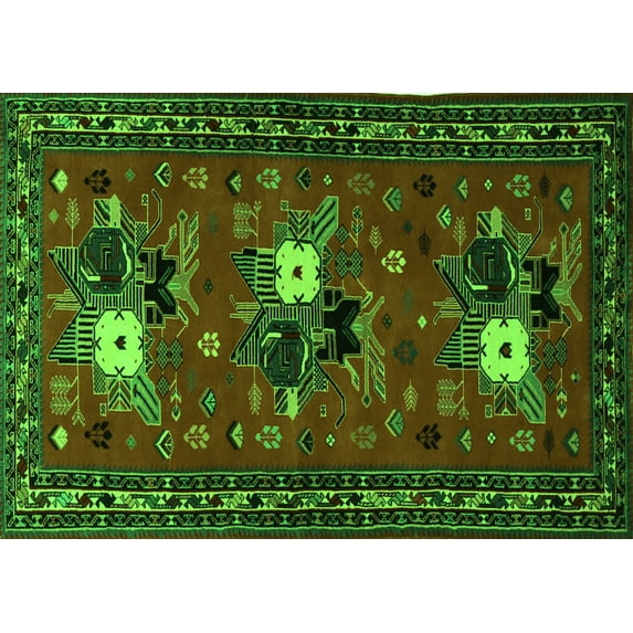 Ahgly Company Indoor Rectangle Persian Green Traditional Area Rugs, 4' x 6'