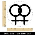 thumbnail image 2 of Doubled Female Sign Lesbian Gender Symbol Self-Inking Rubber Stamp Ink Stamper - Purple Ink - Small 3/4 Inch, 2 of 7