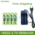 thumbnail image 3 of 2023 Battery Rechargeable Battery 3.7V 18650 9800mAh Capacity Li-ion Rechargeable Battery For Flashlight Torch Battery+Charger, 3 of 4