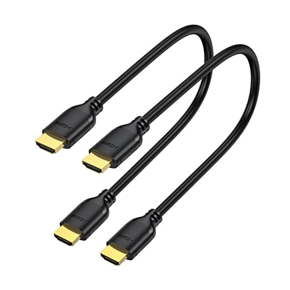 wonima88 Short HDMI Cable 1 Foot 2-Pack, 4K 1FT HDMI to HDMI Cable High Speed HDMI 2.0 Cord Supports 4K@60Hz, 2K, 1080P, HDCP 2.2, HDR, 3D, ARC & Ethernet