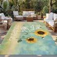 thumbnail image 2 of Sunflowers Outdoor Rug for Patio/Deck/Porch, Non-Slip Large Area Rug 4 x 6 Ft, Modern Bee You Are My Sunshine Green Indoor Outdoor Rugs Washable Area Rugs, Reversible Camping Rug Carpet Runner, 2 of 8