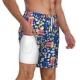 thumbnail image 2 of Balery Cute Popcorn Mens Swim Trunks Swim Shorts for Men Quick Dry Inseam Beach Shorts with Compression Liner Pocket-3X-Large, 2 of 9