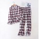 thumbnail image 2 of Conjuntos de pijamas de algodón cepillado para mujer, ropa de dormir de manga larga a cuadros, a la moda, de talla grande, 100%, 2 of 4