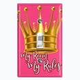 thumbnail image 1 of Metal Light Switch Wall Plate Outlet Cover (My Room My Rules Crown Pink Tilted - Single Toggle), 1 of 2