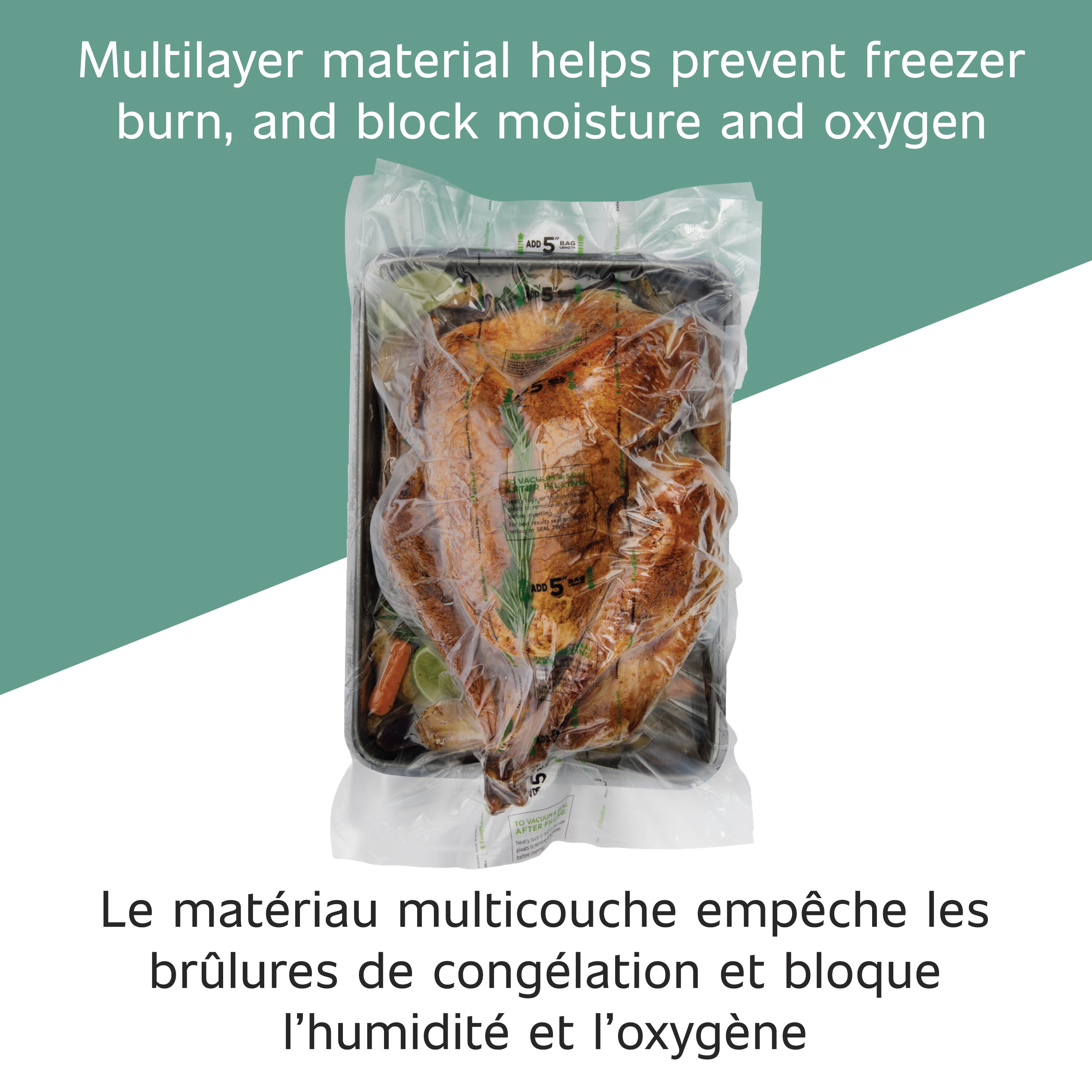 FoodSaver 11" x 16' Expandable Vacuum Sealer Roll (27.9 cm x 4.87 m), 1 Pack, 1 Pack