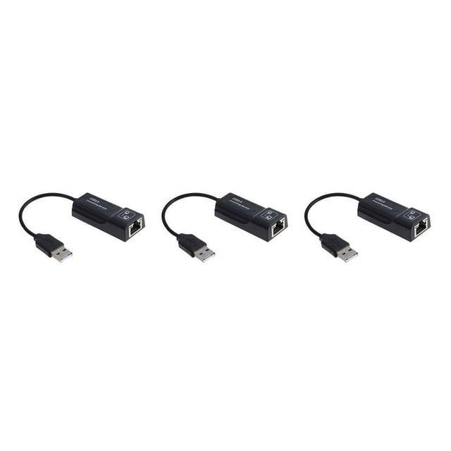 Wweixi Network Adapter USB to 10/100Mbps USB Ethernet Adapter Laptop Network Card black 3Set