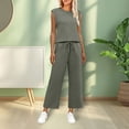 thumbnail image 2 of Cmfcve Summer Travel Tracksuit for Women Big Size 2 Piece Outfits Loose Wide Leg Comfy Lounge Sets, 2 of 5