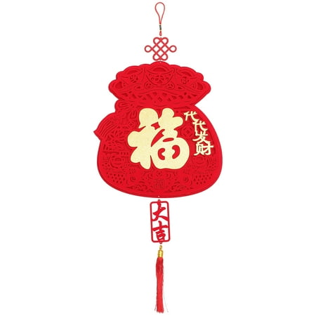 

HOMEMAXS Chinese Spring Festival Fu Pendant with Tassel Indoor Outdoor Hanging Decor Festival Prop