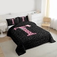 thumbnail image 3 of jejeloiu Leopard Monogrammed T Full Size Comforter Sets,Girl Personalized Gifts Bedding Sets For Men Women Reversible 3pcs, 3 of 8