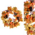 thumbnail image 3 of Corona de otoño - Coronas para puerta de entrada - Corona de calabaza de 45 cm, decoración otoñal para puerta de entrada de Acción de Gracias, corona de otoño artificial, corona grande de otoño para, 3 of 5